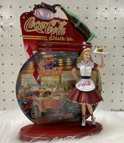 Vintage Coca-Cola Cruizin' For A Coke Time Waitress Drive-In Sign Red Decor
