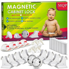 8 Pack Magnetic Cabinet Locks Baby Proofing Kit - Child Proof Cabinet Locks, Ba
