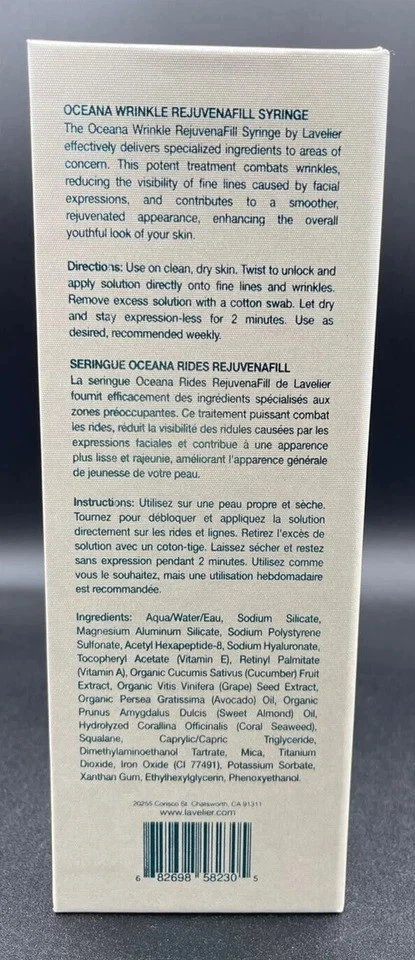 JERINGA REJUVENAFILL ARRUGAS LAVELIER OCEANA 15 g/0,53 oz ~ ¡NUEVA! - Imagen 3 de 3