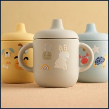 1pcs Cartoon Silicone Baby Feeding Cup Bpa Free Leak Proof Training Cup with