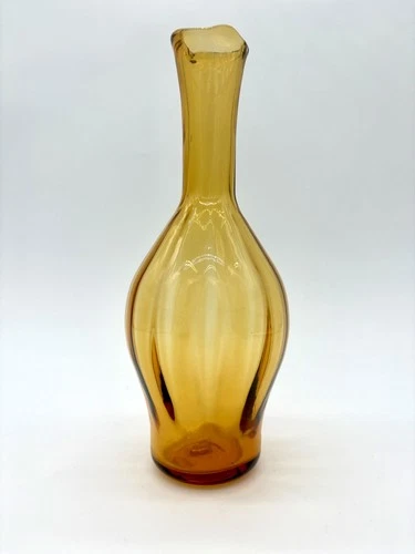Vintage Blenko Glass 64d Wheat Optic Bud Vase MCM