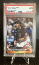 2025 Topps Now Jonah Tong Call-Up #628 Orange /25 PSA 9 Mint Bookend!