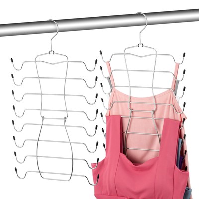 2 Pack Tank Top Hangers, Bra Organizer for Closet, Space Saving Closet Organi...
