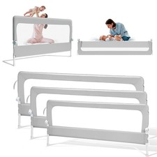 Bettgitter Bettschutzgitter Babybettgitter Babybett Rausfallschutz Grau Kinder