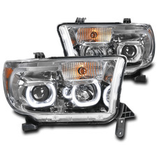 FOR 07-13 TOYOTA TUNDRA/08-17 SEQUOIA HALO PROJECTOR HEADLIGHT CHROME LEFT+RIGHT