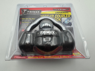 Trimax UMAX100 Premium Universal Dual Purpose Coupler Lock , Black