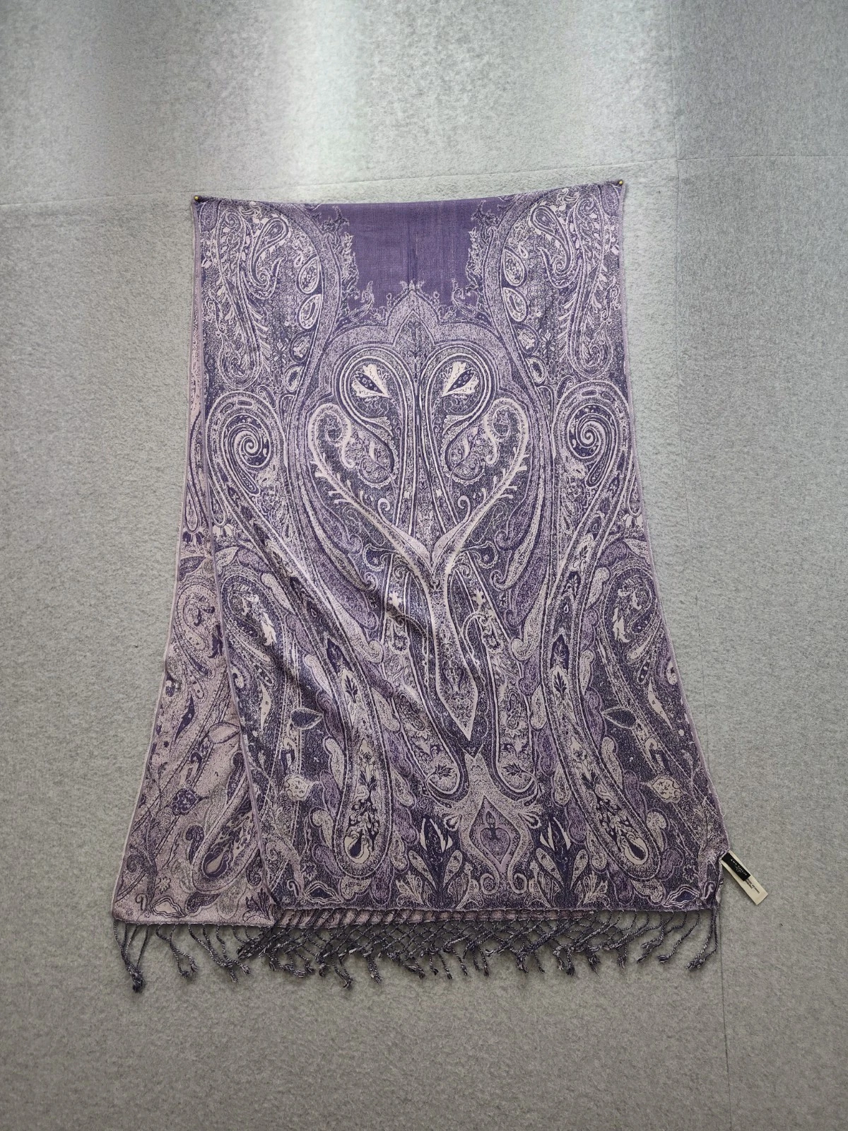 Ann Taylor Women Scarf Multicolor Paisley Print Rectangular Raw Hem Comfortable