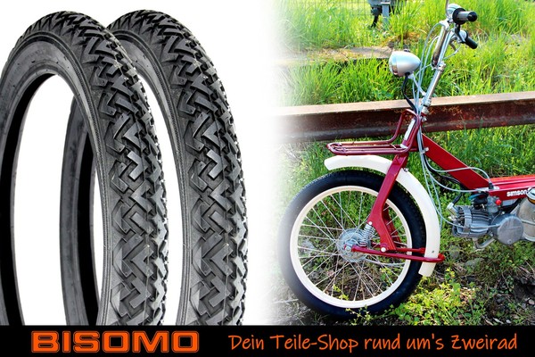 2X Reifen 2.25 X 16 Zoll 2 1/4 X 16 Zoll Vrm 087 38J Simson Yamaha Piaggio Derbi-image