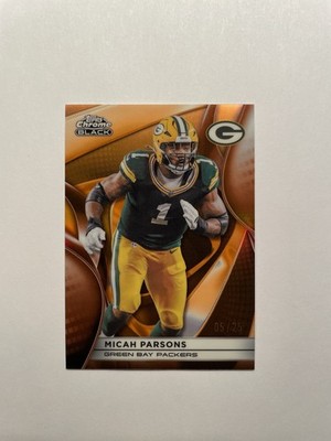 2025 Topps Chrome Black -- Micah Parsons #31 - Orange /25 (RARE!)