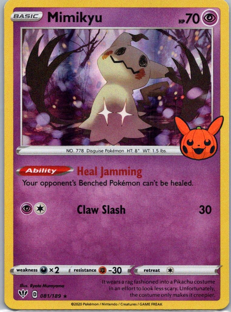 Pokemon TCG Mimikyu 81/189 Darkness Ablaze Holo NM