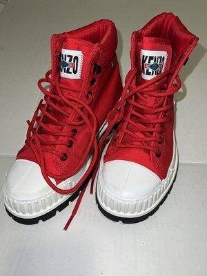 Kenzo X Palladium Sneakers Shoes Red White Size US 4.5 EUR 37 New Rare!
