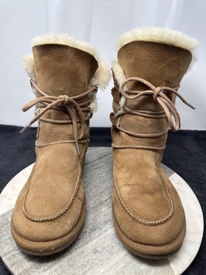 EMU Australia Delegate Boots Womens Size 9 Sheepskin Leather Fur Lined Warm