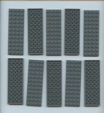LEGO x 10 Dark Bluish Gray Plate 4 x 12 3029