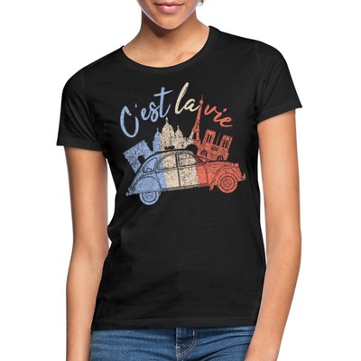 Citroën 2CV Ente C'est La Vie Spruch Frauen T-Shirt