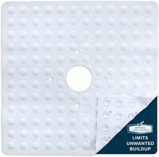 21"x21" Mildew Resistant Non Slip Shower Stall Mat, White