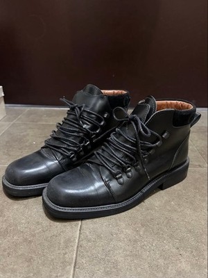 GUCCI Boots Heel Leather Black EU36.5 US6.5 Japan F/S USED