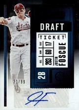 2020 Panini Contenders #DPT2-JF Justin Foscue Draft Pick Ticket Blue 2 #/99