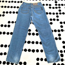 Vintage 90s LA Blues Mom Jeans 16 High Rise Faded Distressed Denim Tapered Leg