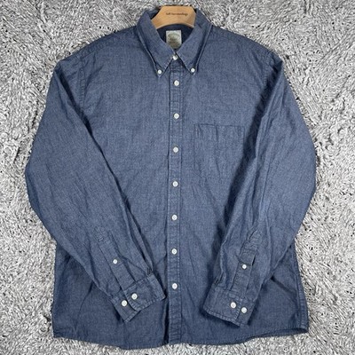 Brooks Brothers Milano Fit Shirt Men's Large Button Down Blue Long Sleeve  Preppy | eBay