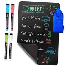 -USA Magnetic Dry Erase Black Board Sheet for Fridge 12 x 8 , Stain-Resistant