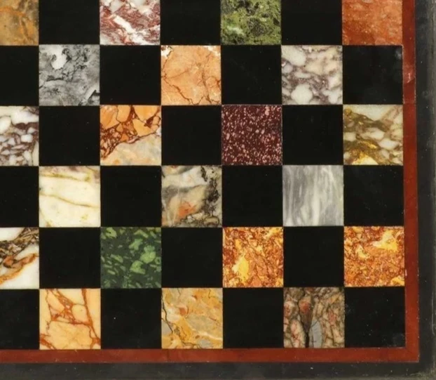 12" Marble Chess Board Modern Chess Set Stone Board Set Unique Chess Gift Decors - Image 4 of 4