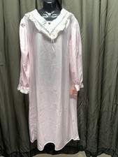 Vtg Carriage Court Sears Pink Nightgown Embroidered Sz L Cottagecore Victorian