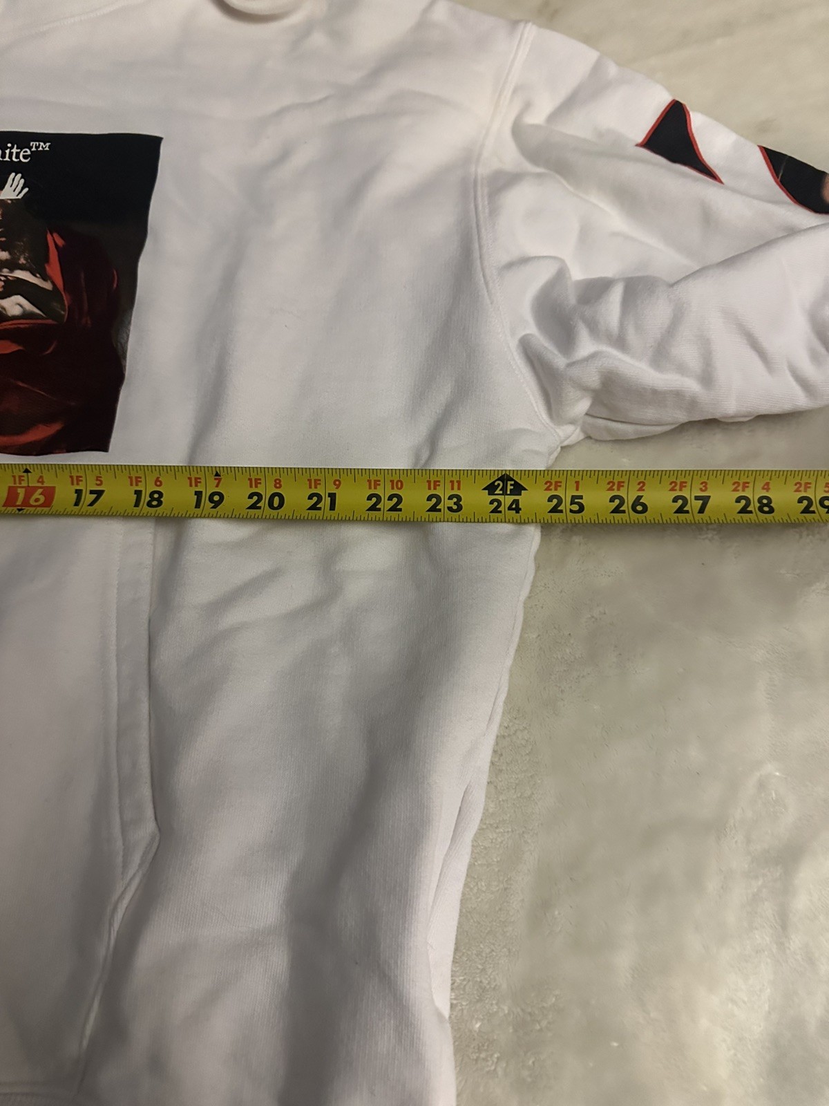 Off White Caravaggio Paint Over Diag  sleeve Hoodie size XL image 8