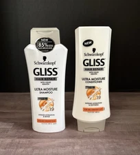 SCHWARZKOPF GLISS HAIR REPAIR ULTRA MOISTURE LIQUID KERATIN CONDITIONER/SHAMPOO