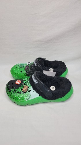 Minecraft Clogs W/ Sherpa Lining Green Boys size 2/3 - Picture 4 of 6