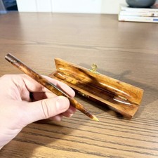 Stylo artisanal en bois d’olivier avec coffret ancien
