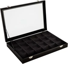 Juvale Black Velvet Jewelry Display Tray Organizer 24 Slots (Single), 