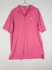 Peter Millar Summer Comfort Polo Shirt Mens L Pink Logo Golf Performance