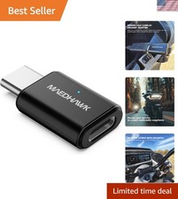 Motorcycle Bluetooth Adapter for CarPlay with USB-C Charging Port   Black Design