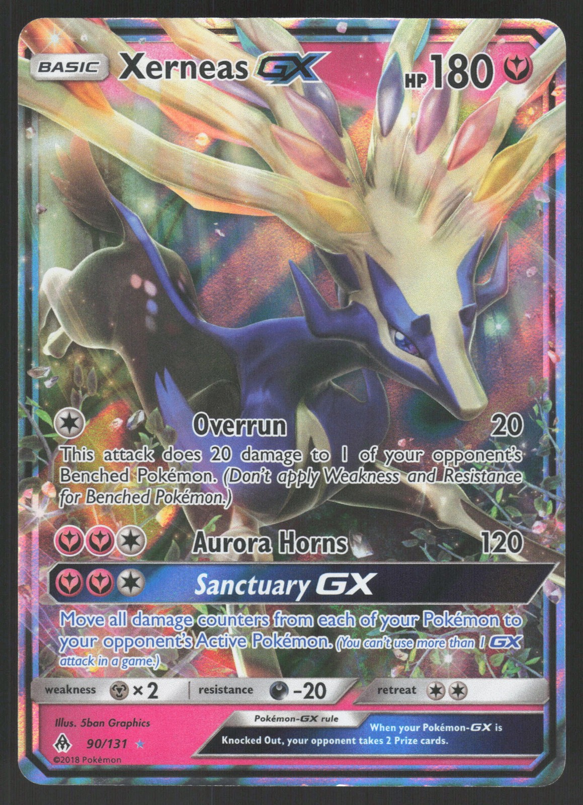 Xerneas GX 90/131 Ultra Rare Pokemon TCG Forbidden Light NM
