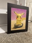 Pikachu Amibo Pokemon Cartoon Painting on Paper, Signed, Matted — photo 4