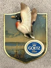 Vintage GOETZ BEER CHALK MALLARD duck Bar Sign Trophy Plaque Series Embosograf