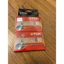 TDK Superior D90 Normal Bias Blank Audio Cassette Tapes 2 Pack Sealed Old Stock