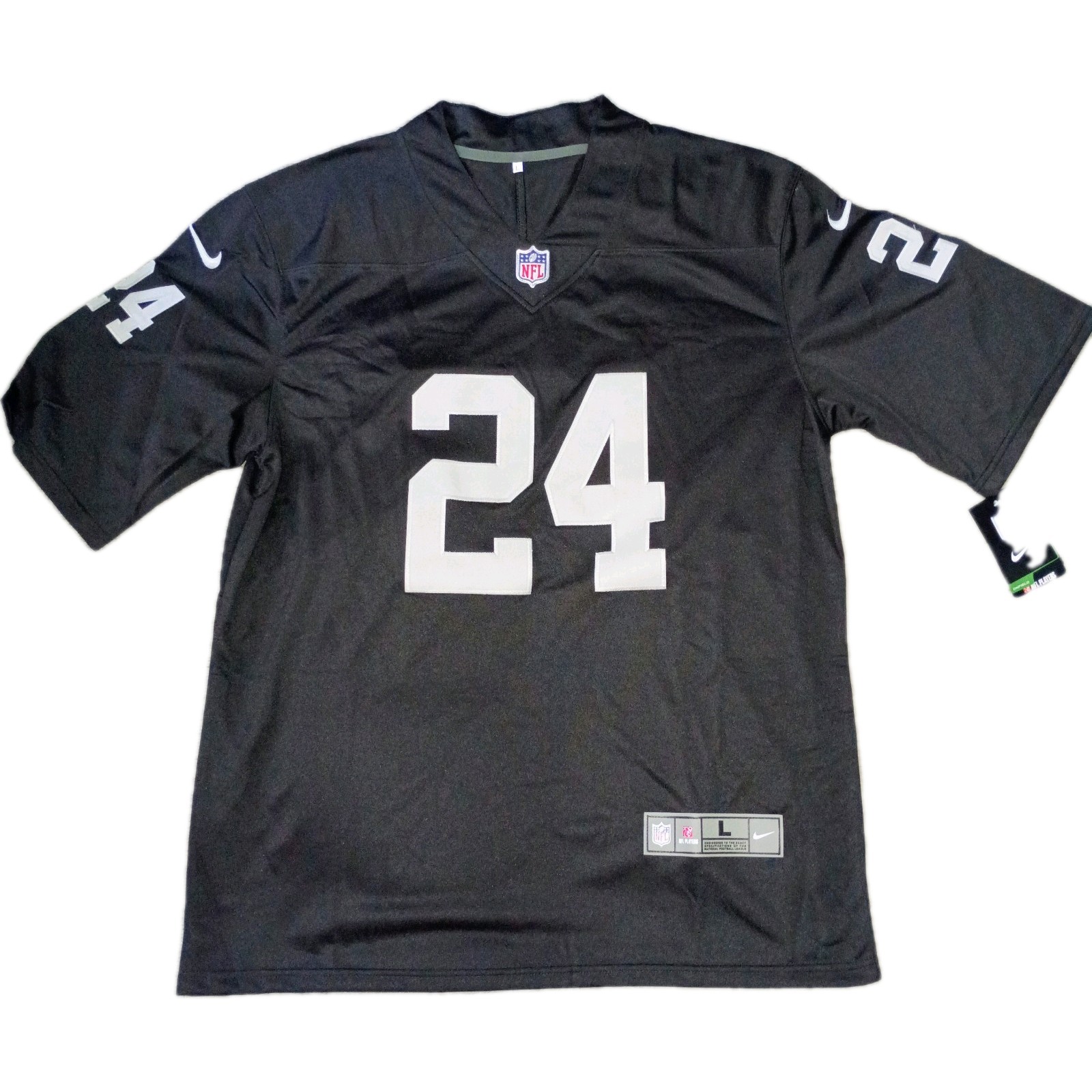 Nike NFL Mens Black Las Vegas Raiders Jonathan Abrams #24 Jersey Size Large NWT