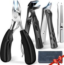 2025 Toenail Clippers for Thick Toenails Seniors, Angled Head Large Black 
