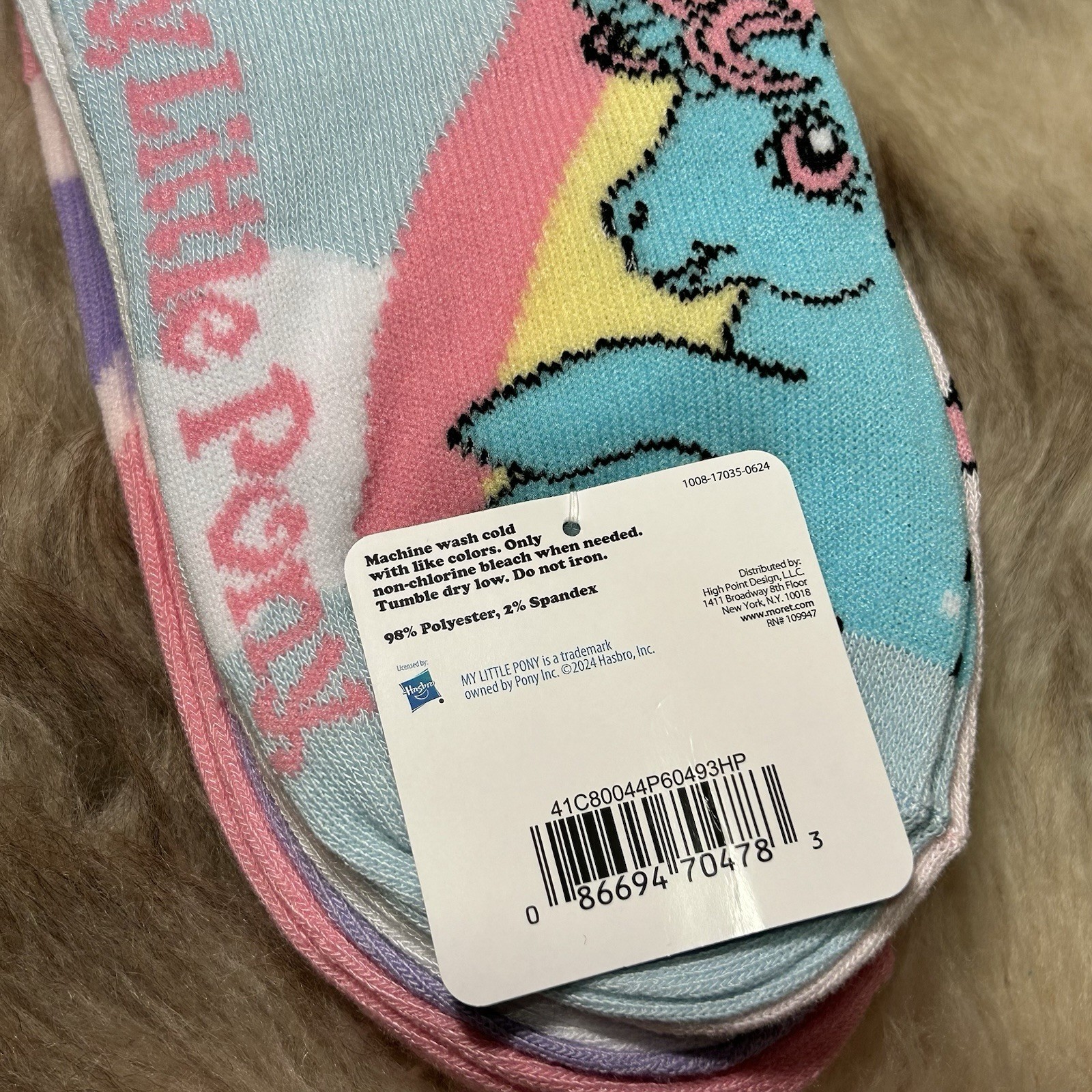 Confezione 5 paia di calze nuove con etichetta adatte a scarpe taglia 4 10 My Little Pony carine!