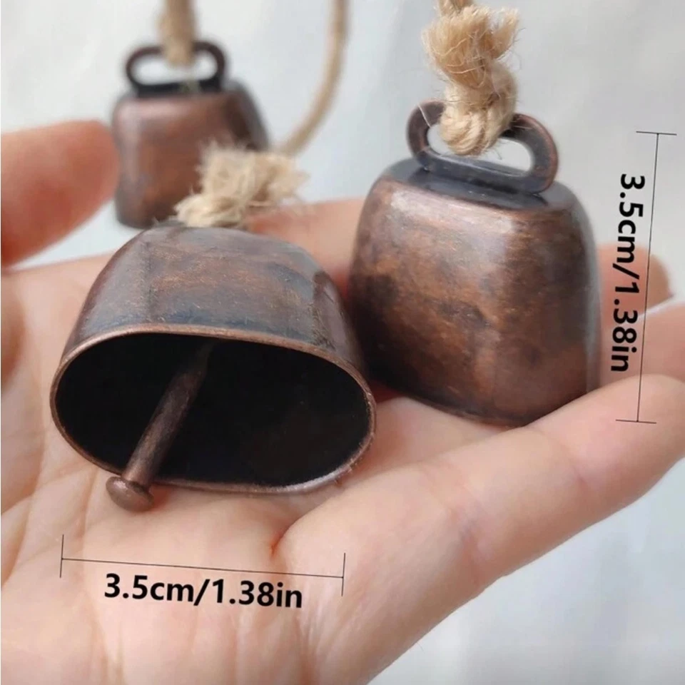 Campanas navideñas de hierro rústico inspiradas en herrajes de restauración - Juego de 6 Foto 3 de 4