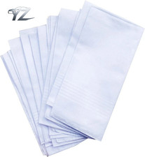 12Pc Mens Handkerchiefs 100 Cotton Classic Hankies Pocket White Gift