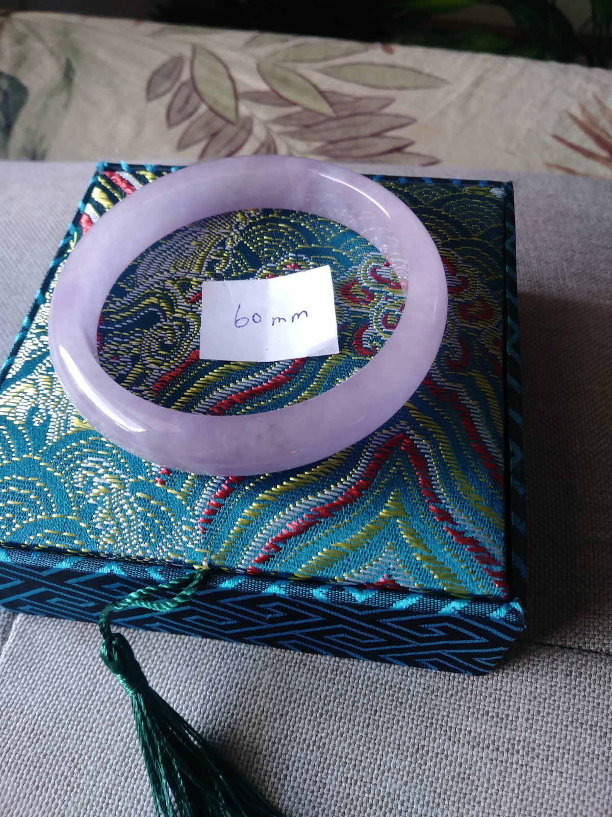 100% natural untreated genuine Burma lavender jadeite bangle 60mm