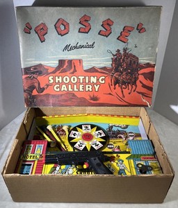 Vintage Wyandotte Posse Mechanical Shooting Gallery 3908 RARE W/ Original Box