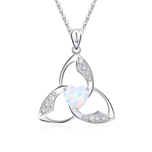 Celtic Necklace Jewelry for Women 925 Sterling Silver Celtic Trinity Knot Opa...