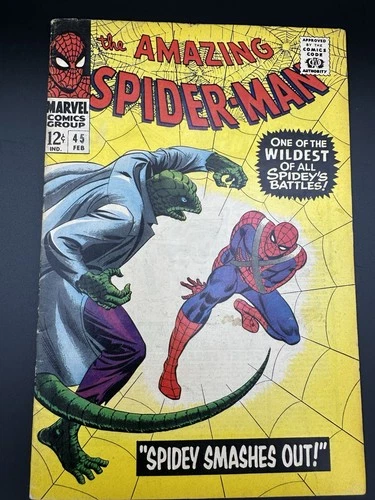 Amazing Spider-Man #45 Raw VG/FN 5.0 3rd Lizard Appearance Romita Key 1967
