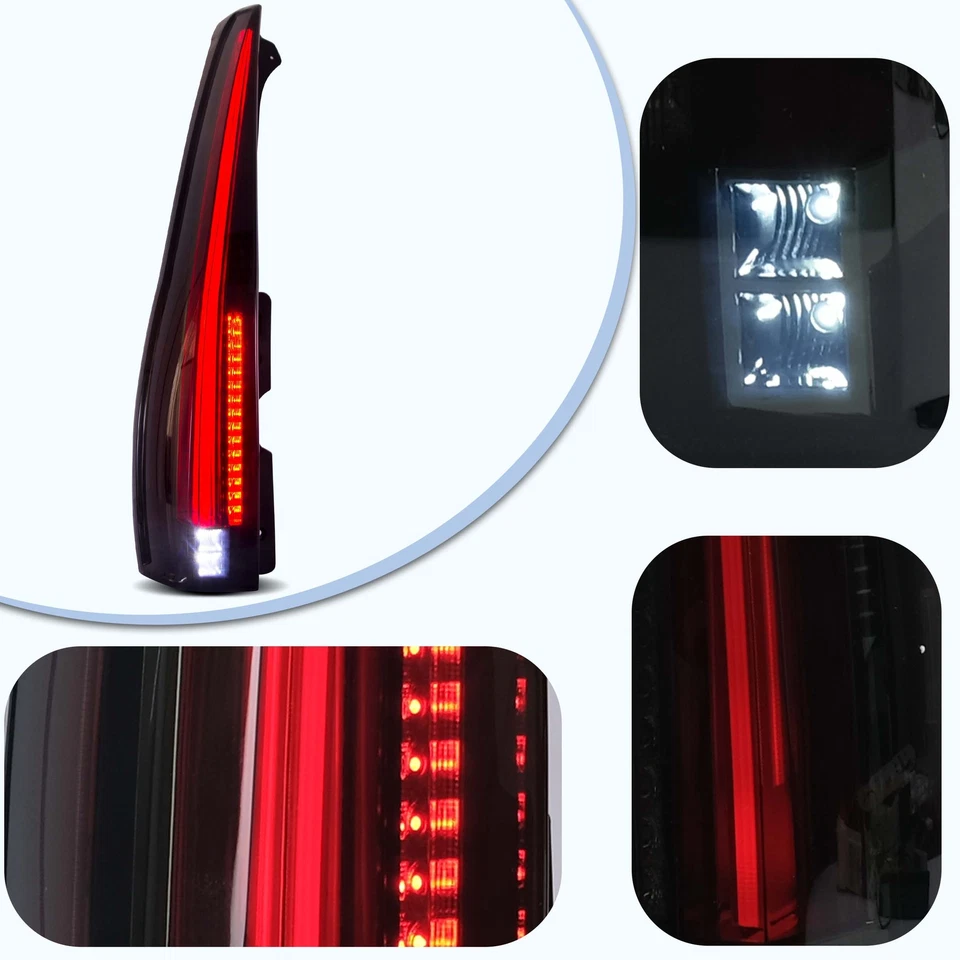 VLAND Smoked FULL Tail Lights LED For Cadillac Escalade/ESV 2007-2014 Rear Lamps - Image 2 of 4