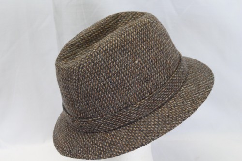 Stetson Tweed Fedora Hat Size Medium 7-7 1/8 w/Original Box - Picture 4 of 10