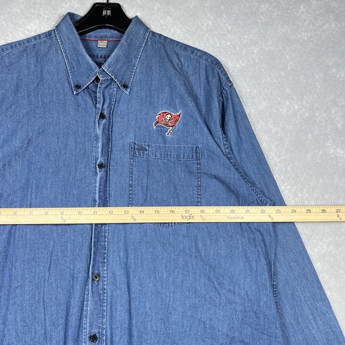 Cutter & Buck Shirt Mens Large Tampa Bay Buccaneers Full Button Long Sleeve - Picture 7 of 11