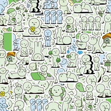 50 pc Smiski Cartoon Anime Cute Kawaii derpy nerdy laptop bottle - Fast US Ship